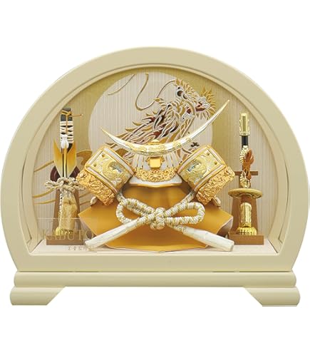 Amazon | 五月人形 人形の久月 家紋付 兜ケース 6号大将ケース ガラス